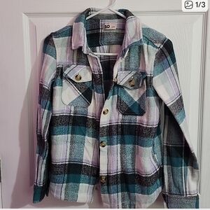 SO Girls Flannel Plaid Shirt/Jacket Shacket size Small *LIKE NEW!*